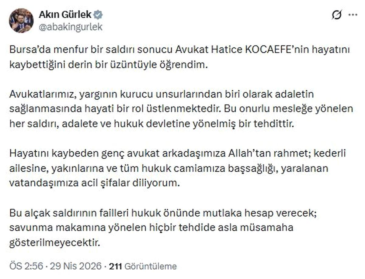 Bursa'da gerçekleşen avukatın silahlı saldırı olayıyla ilgili detaylar ve gelişmeler