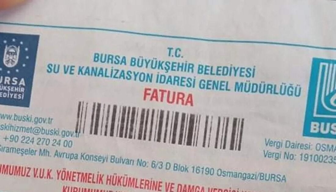 Bursa'da su tarifeleri ve atık bedelleri güncellemeleri hakkında resmi bilgiler,