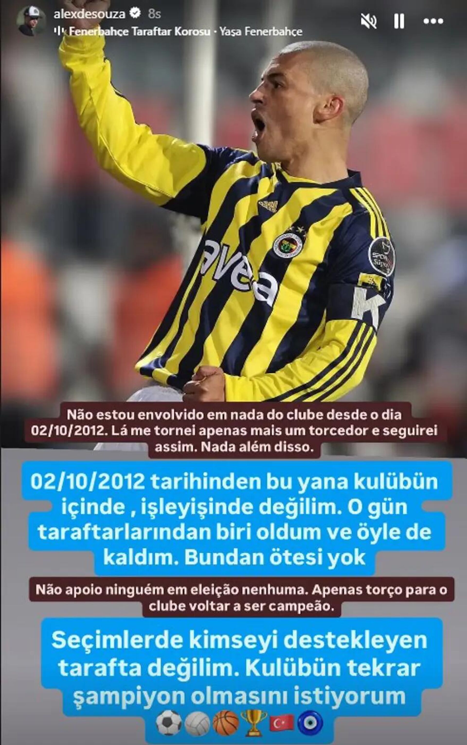 Fenerbahçe'nin Eski Futbolcusu Baroni'den Aziz Yıldırım ve Alex'e Destek