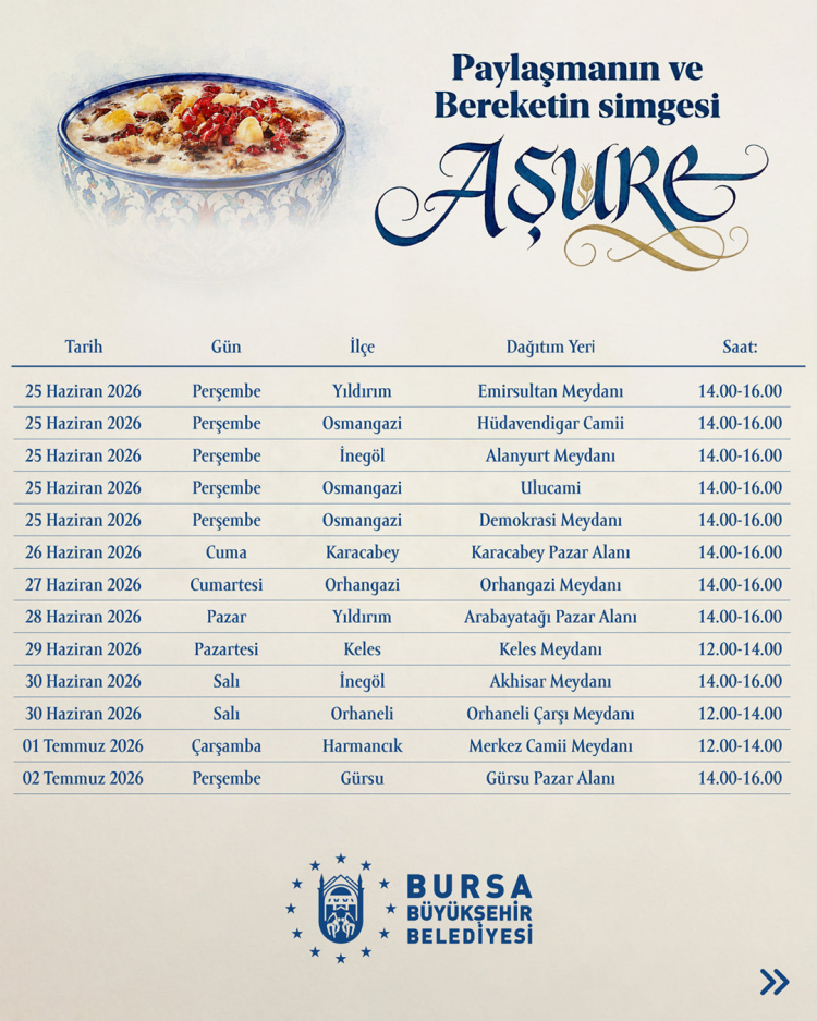 Bursa'da Aşure Günleri Başladı