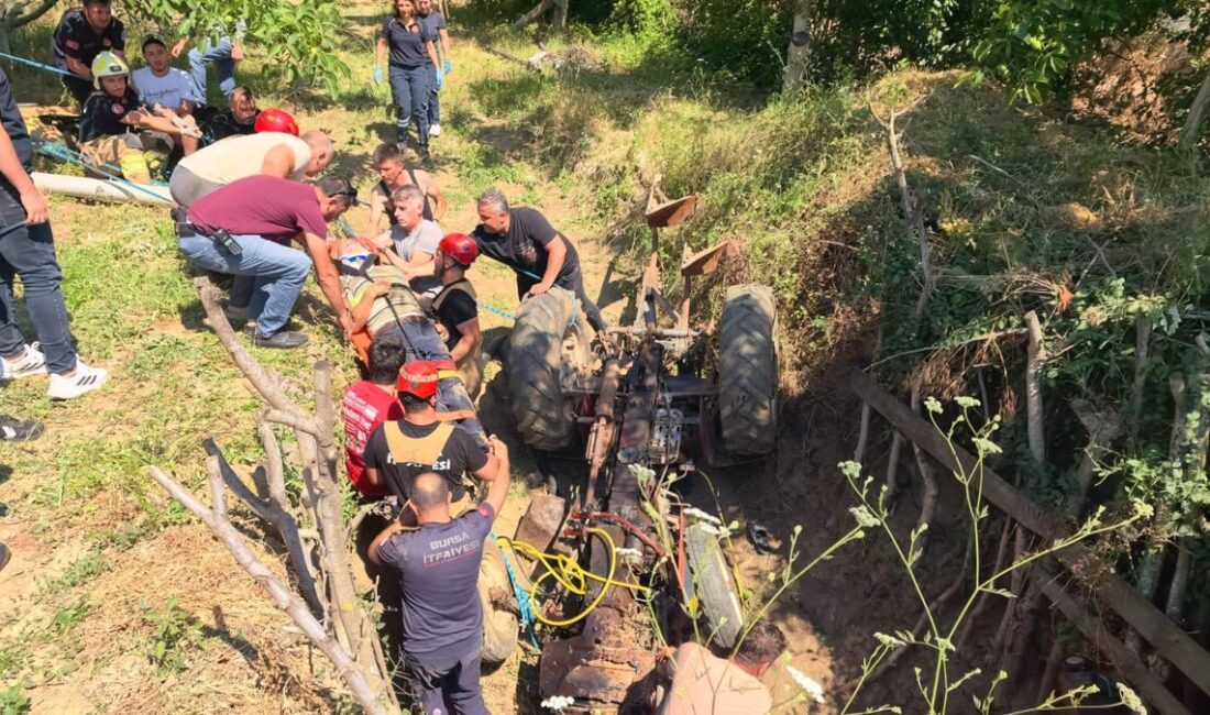 İnegöl'de gerçekleşen traktör kazasında 1 kişi hayatını kaybetti, 2 kişi