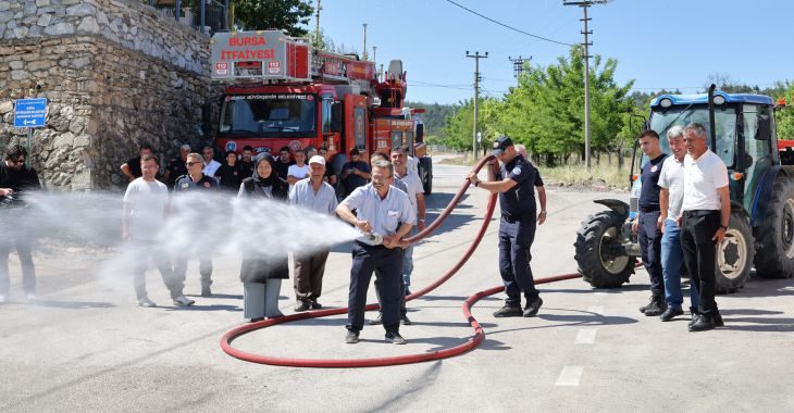 Bursa Büyükşehir Belediyesi İtfaiye Dairesi Başkanlığı tarafından kırsal mahallelerde olası