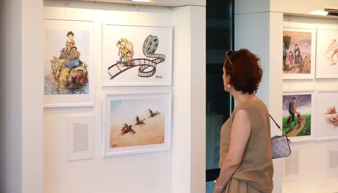 Bursa'da göç temalı karikatür sergisi, sanat ve toplumsal meseleleri kayda