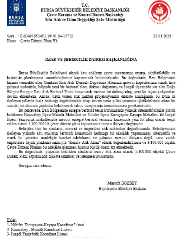 Bursa'da Kayapa Katı Atık Tesisi Gelişmeleri