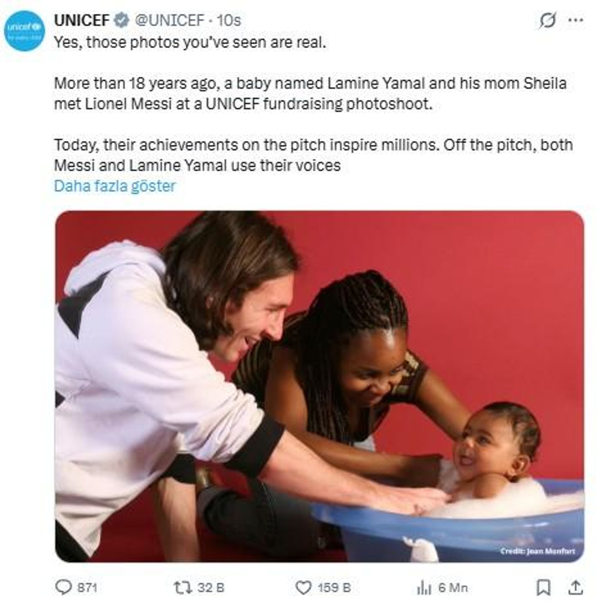 Yıllar Sonra Gün yüzüne çıkan Messi ve Yamal Fotoğrafı UNICEF Tarafından Doğrulandı