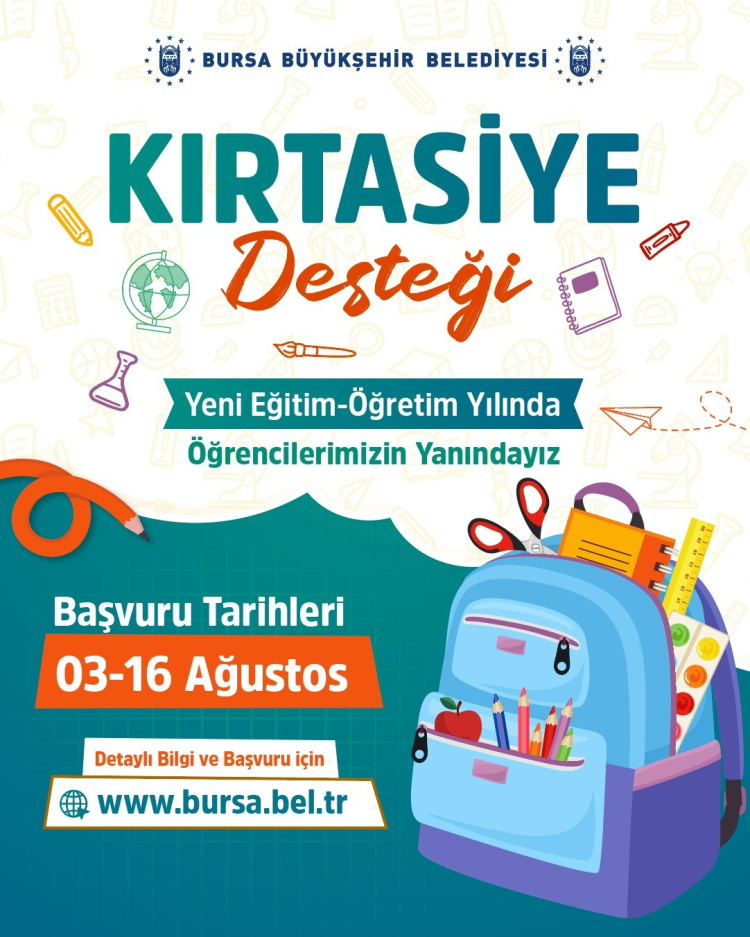 Bursa'da Öğrencilere Kırtasiye Desteği Başvuruları Başladı