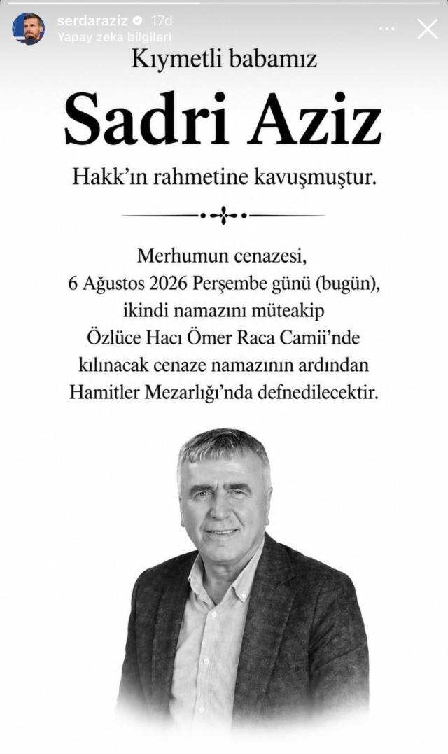 Bursa'da Sadri Aziz'in cenaze töreni düzenlendi