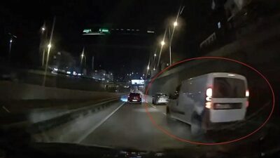 Bursa'da makas atan otomobil kameraya yansıdı. Güvenlik ve dikkat çekici