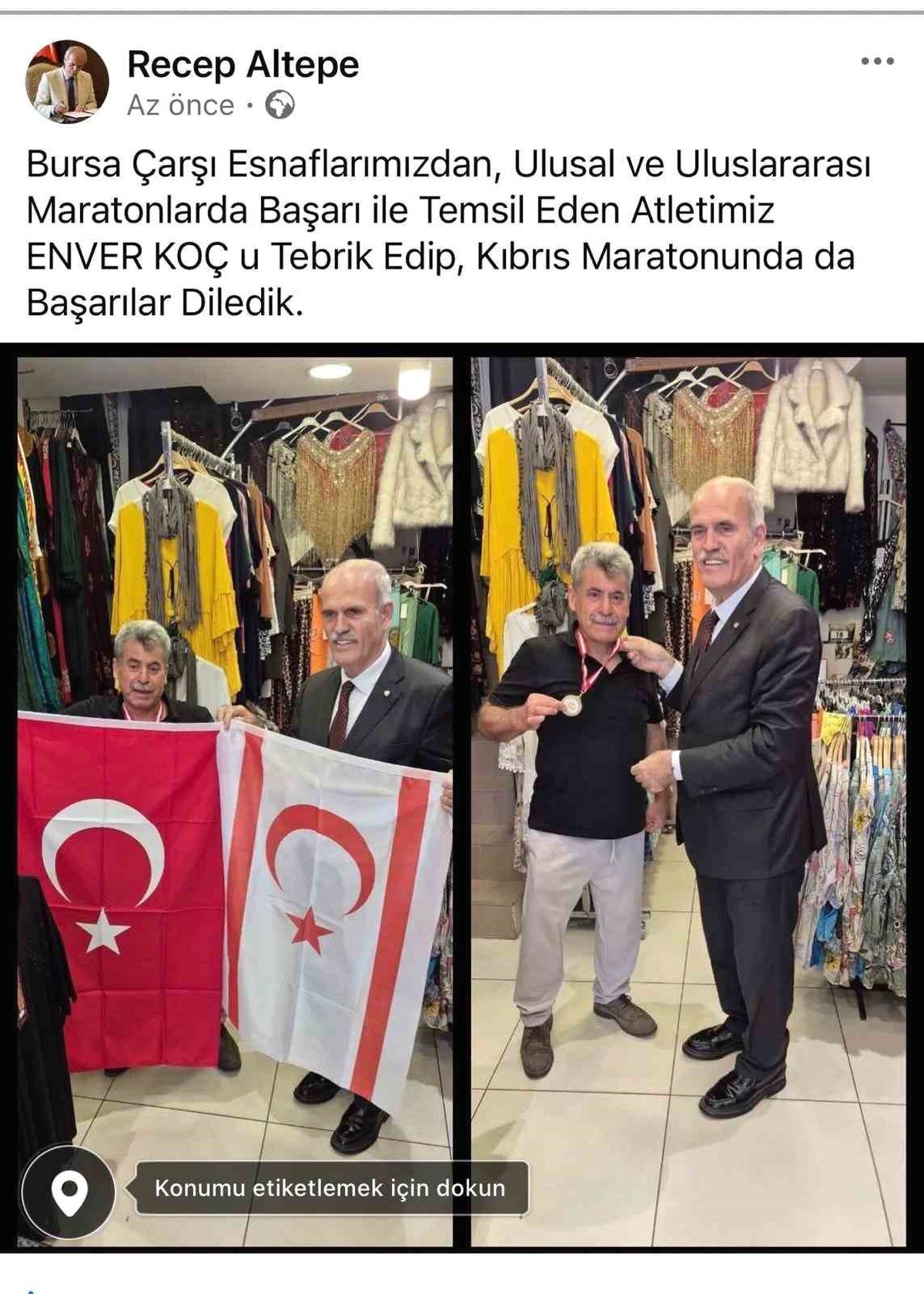Bursa'da sporcu Enver Koç'u ziyaret ederek başarıları ve katkıları hakkında