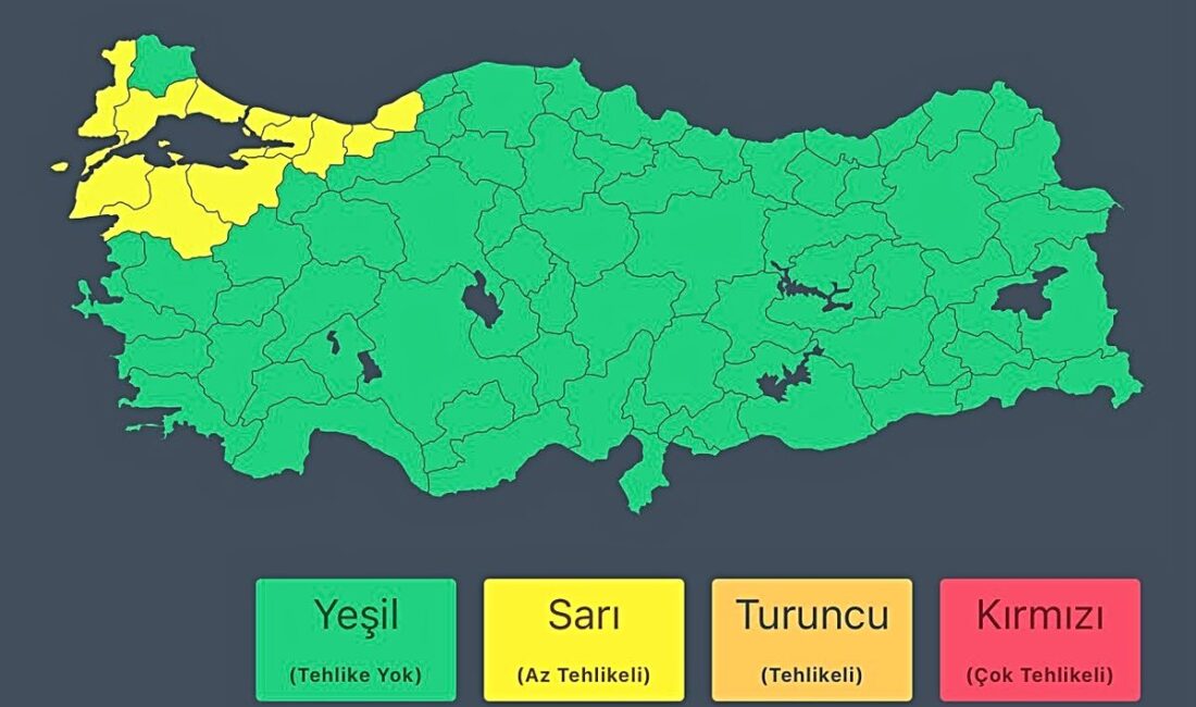 Bursa'da yağışlı hava uyarısı yapılmıştır. Güncel hava durumu ve yağış