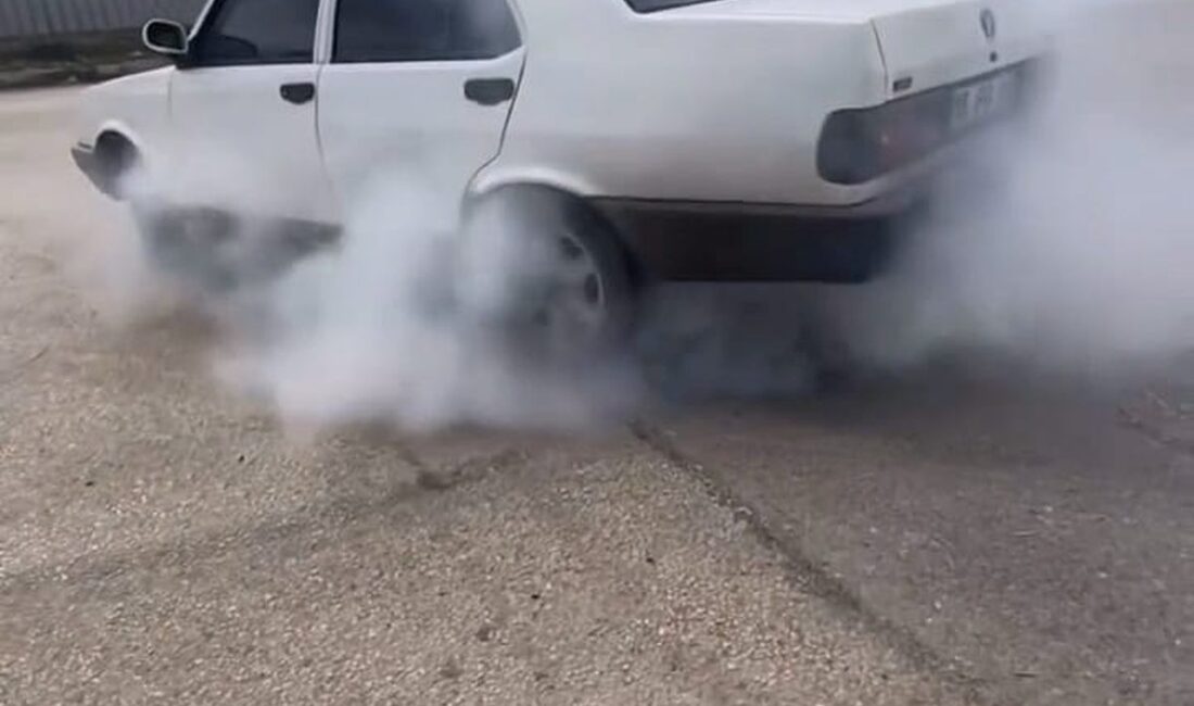İnegöl'de drift yapan sürücüye ağır cezai işlemler uygulanmış olup, trafikte