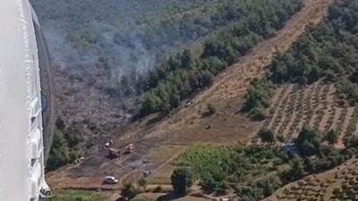 Kestel'de anız yangınlarına hava müdahalesi gerçekleştirildi. Yangınların kontrol altına alınması