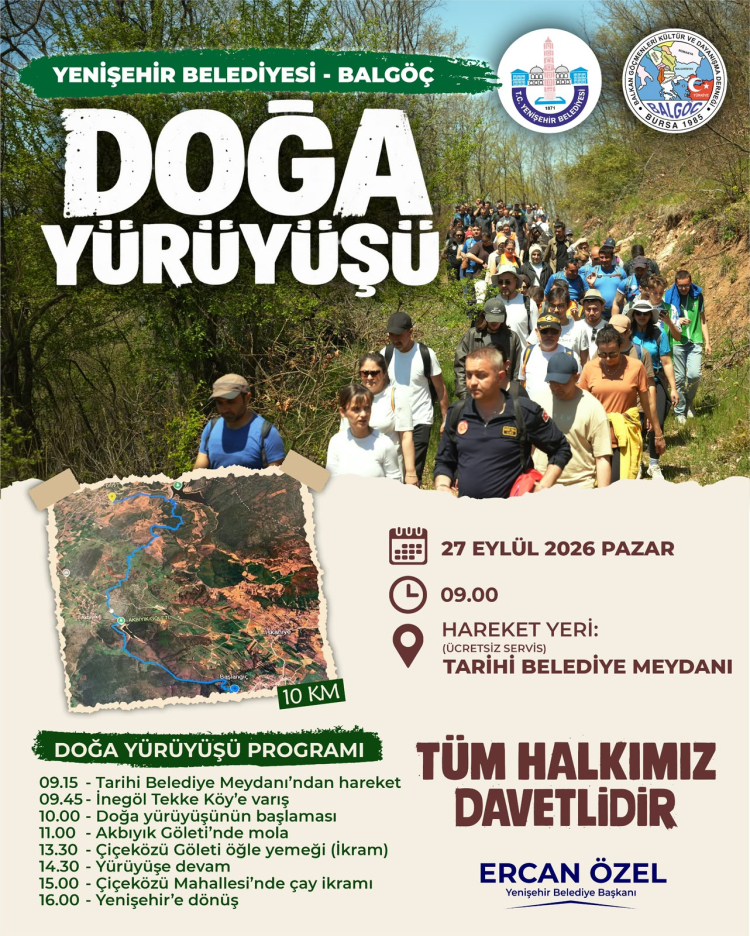 Yenişehir'de doğa yürüyüşü etkinliği