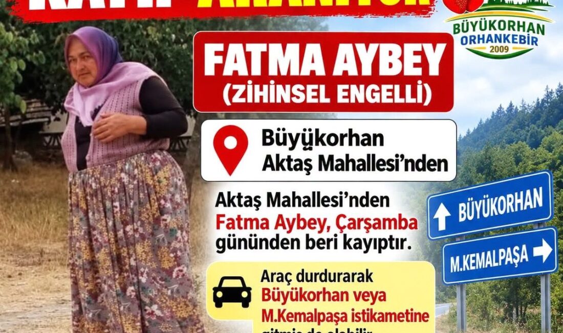 Bursa Büyükorhan'da kayıp olan engelli kadın güvenlik güçleri tarafından sağ