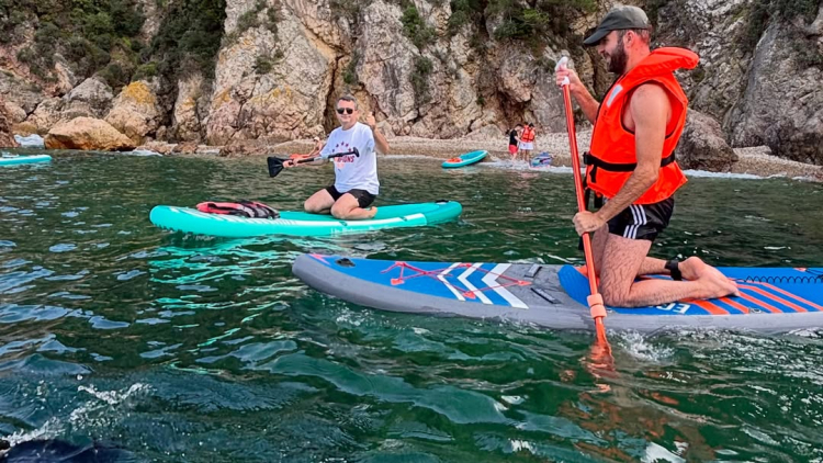 Mudanya'da Öğretmenler deniz üzerinde spor yaptı