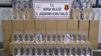 Osmangazi’de düzenlenen operasyonda 1.260 litre etil alkol ele geçirildi. Olayla