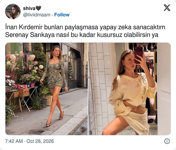 Serenay Sarıkaya’nın Mini Elbiseli Sokak Stili Sosyal Medyada Gündem Oldu
