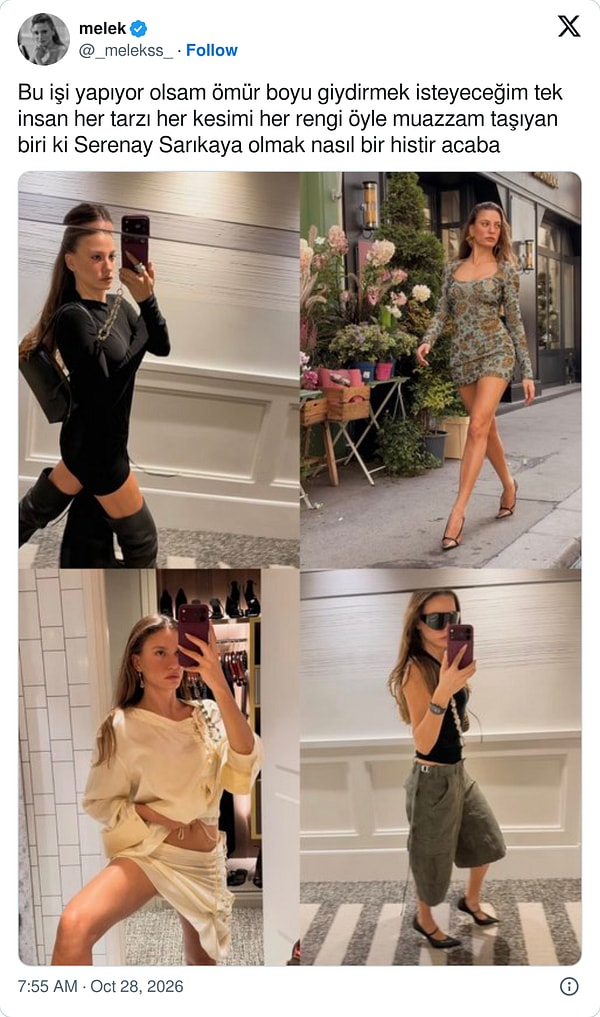 Serenay Sarıkaya’nın Mini Elbiseli Sokak Stili Sosyal Medyada Gündem Oldu